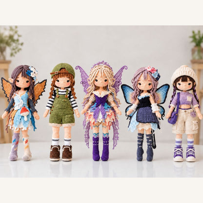 🧚‍♀️ Magical Fairy Dolls Crochet Bundle – Set of 5 Patterns