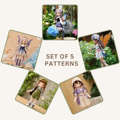 🧚‍♀️ Magical Fairy Dolls Crochet Bundle – Set of 5 Patterns